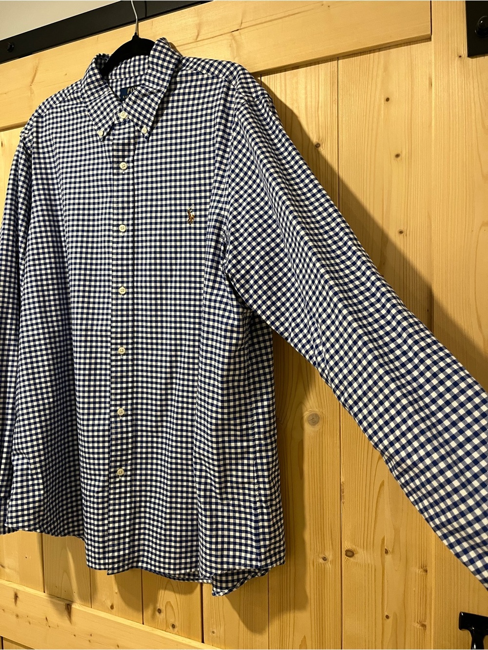 Polo Ralph Lauren Classic Fit, blue and white gingham XL Long Sleeve. - Picture 8 of 10